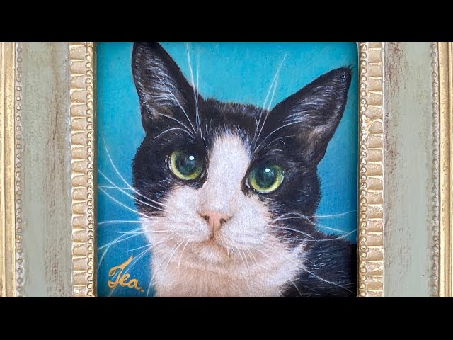 ミニ色鉛筆画【 ハチワレ猫 / ぱんくん】のメイキング動画♪ - YouTube