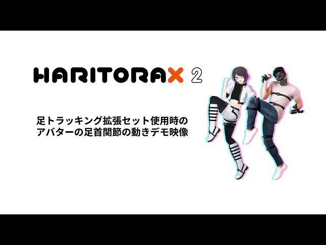 HaritoraX 2足トラッキング拡張セットを使った足首関節動作のデモ動画