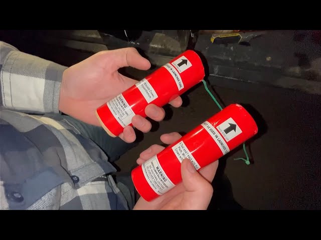 RACCOON FIREWORKS 6” CANISTER SHELLS - Double Thump - YouTube