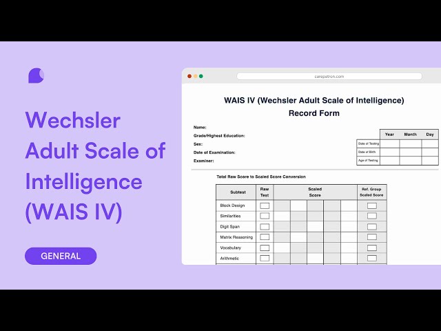 Wechsler Adult Scale of Intelligence (WAIS IV) - YouTube
