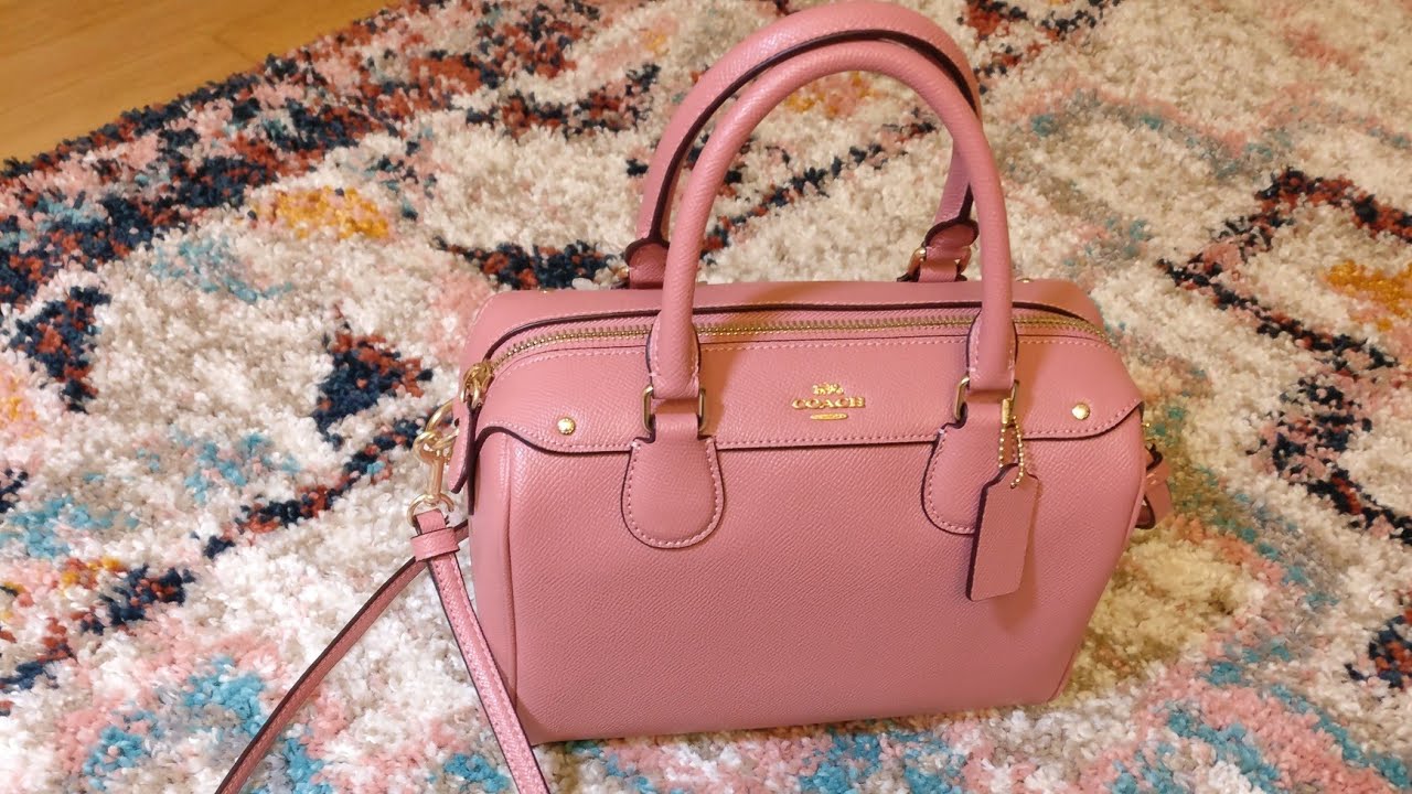 Coach Mini Bennett Satchel in Antique Pink with Floral Interior