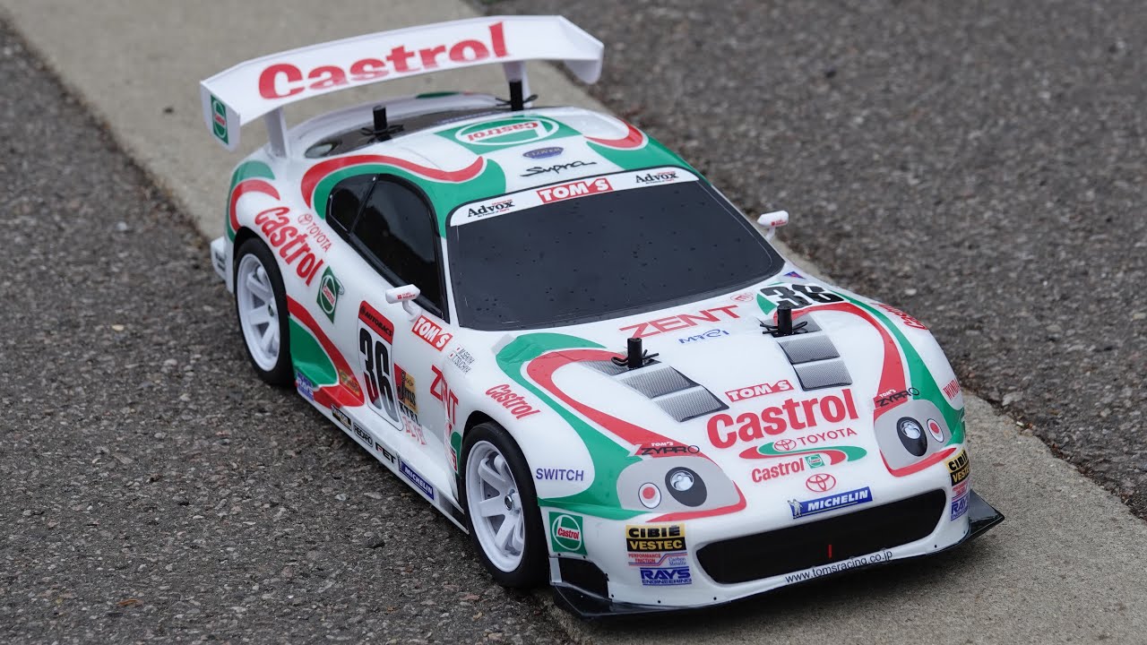 Tamiya 1/10 TT-02 Toyota Supra A80 with custom decals wheel for