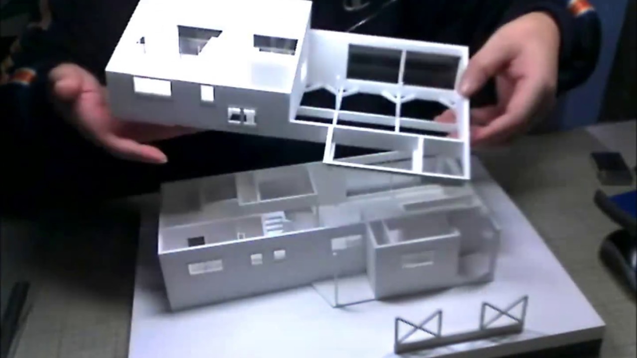 建築模型 1/50白地分解型模型を分解している様子 - YouTube