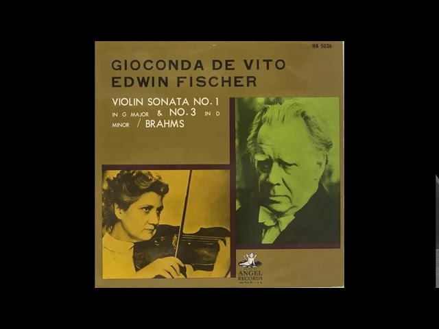 HQ remaster] Gioconda de Vito & Edwin Fischer - Brahms: Violin