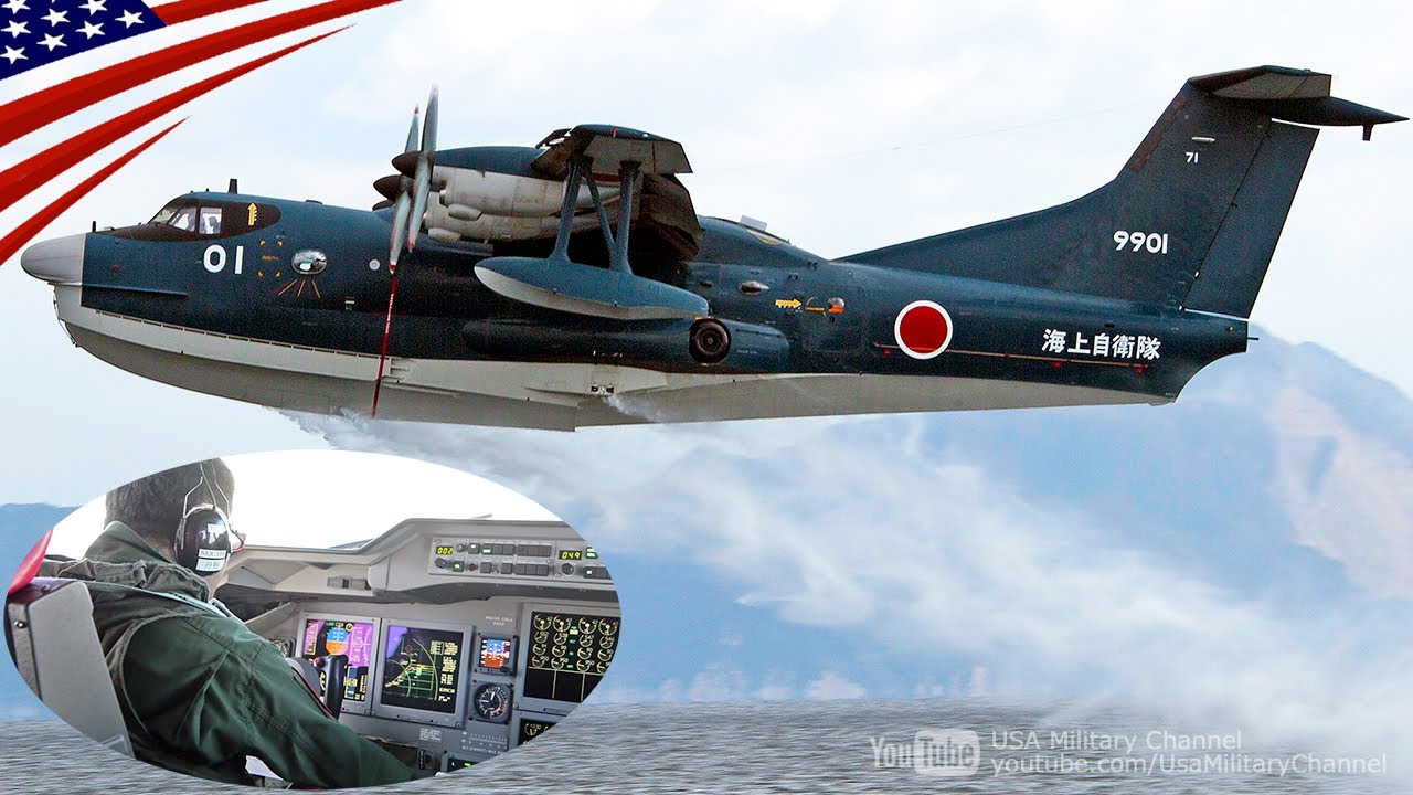Japanese Navy's US-2 Amphibian In-flight Video (2020) - YouTube