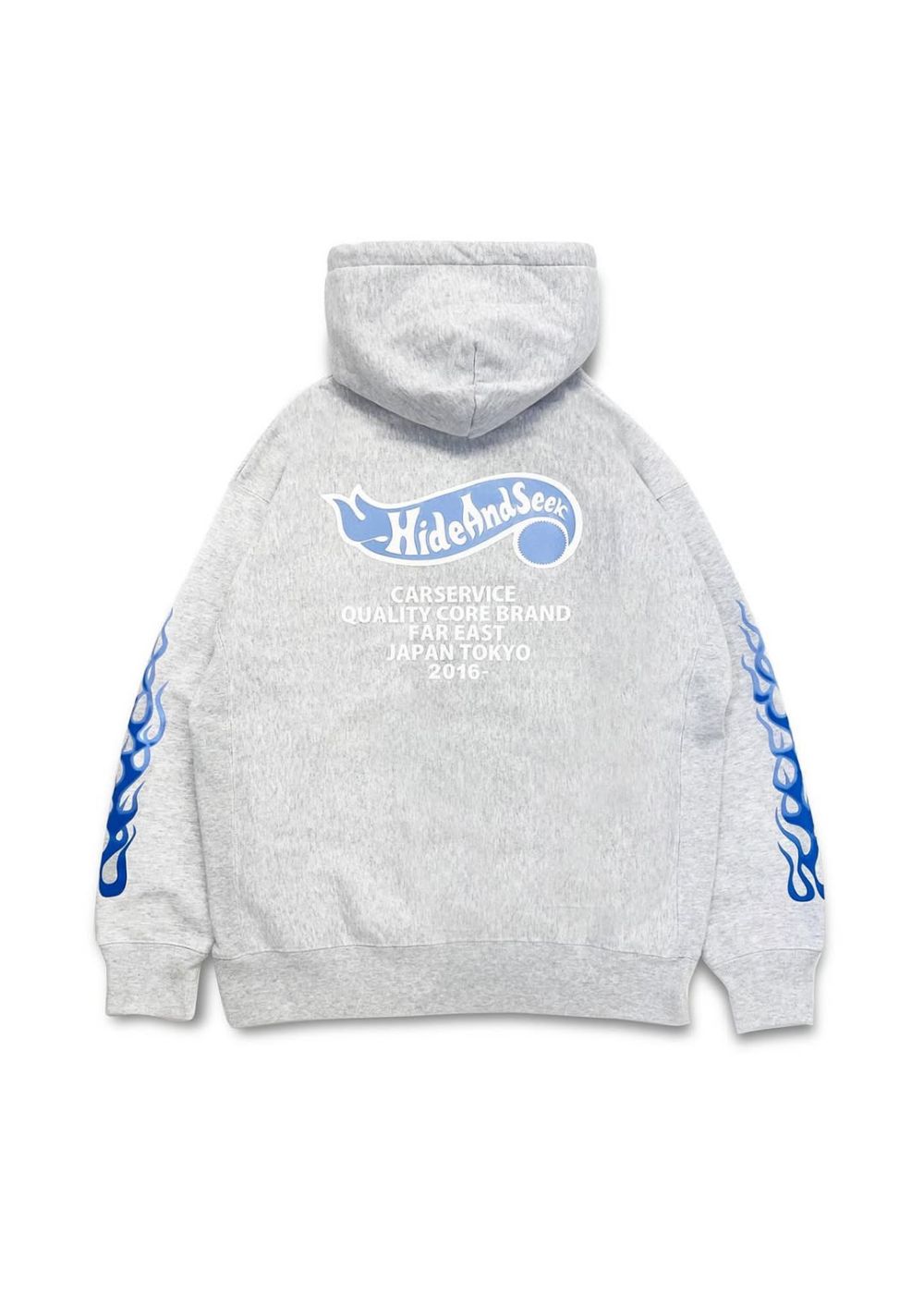 HIDE AND SEEK - ×CARSERVICE HALF ZIP SWEAT SHIRT (BLACK/RED