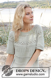 Green Grove Tee / DROPS 239-26 - Free knitting patterns by DROPS