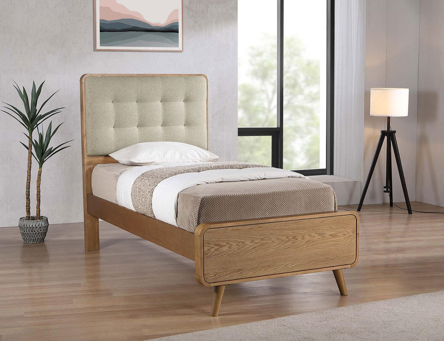 COASTER Robyn Wood Twin Platform Bed Light Ash 225091T | Monroe