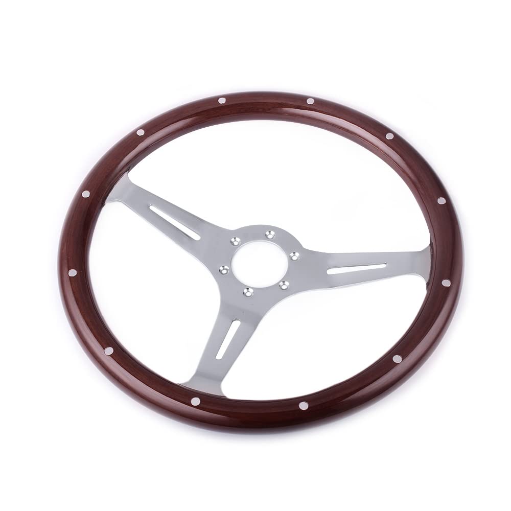 Amazon | ZS ステアリング リアルウッド ハンドル380mm 車用 交換