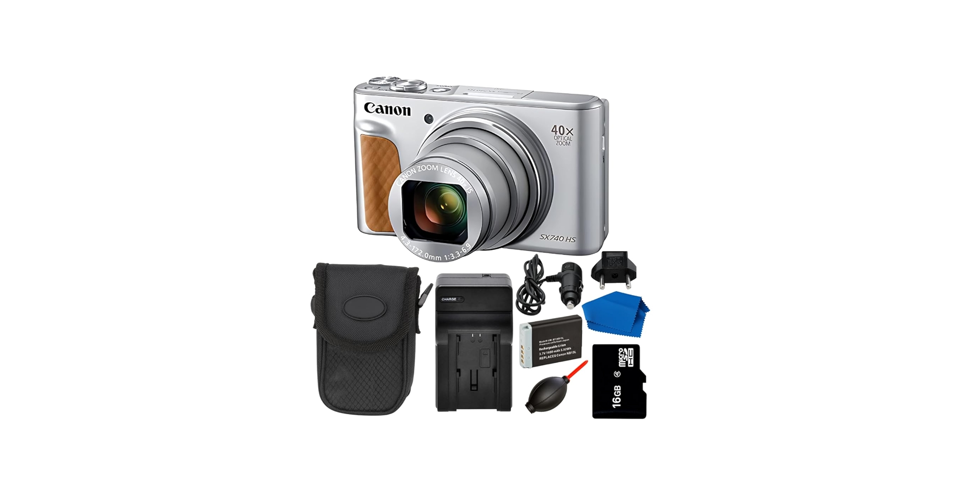 Amazon.com : Canon PowerShot SX740 HS Digital Camera (Silver) 9PC