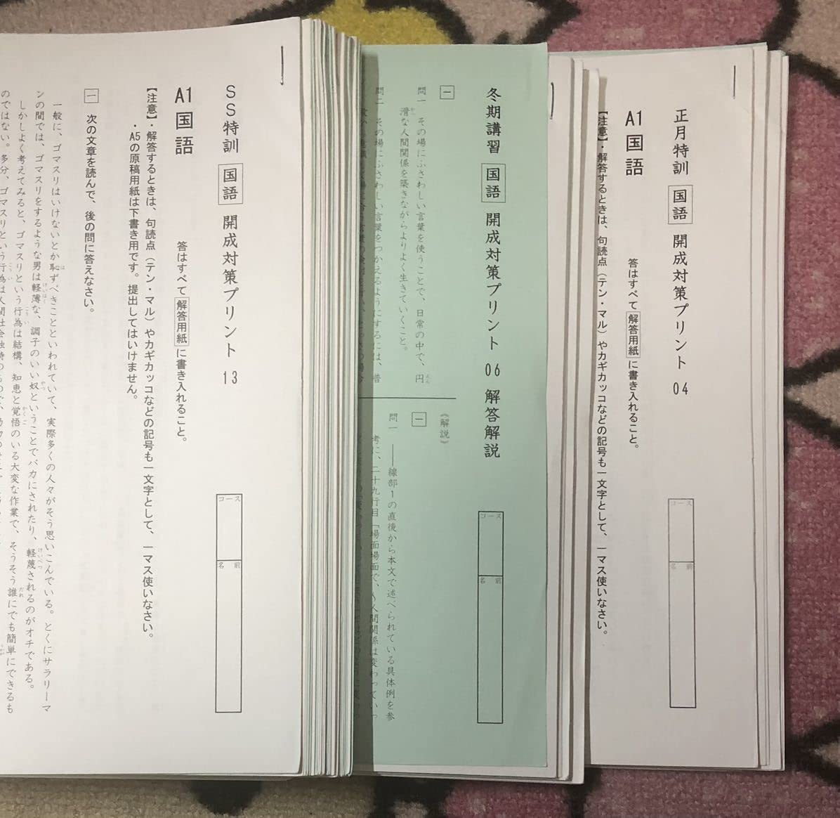 Amazon.co.jp: 書き込み消し済サピックス Sapix 小6/6年生 国語 開成