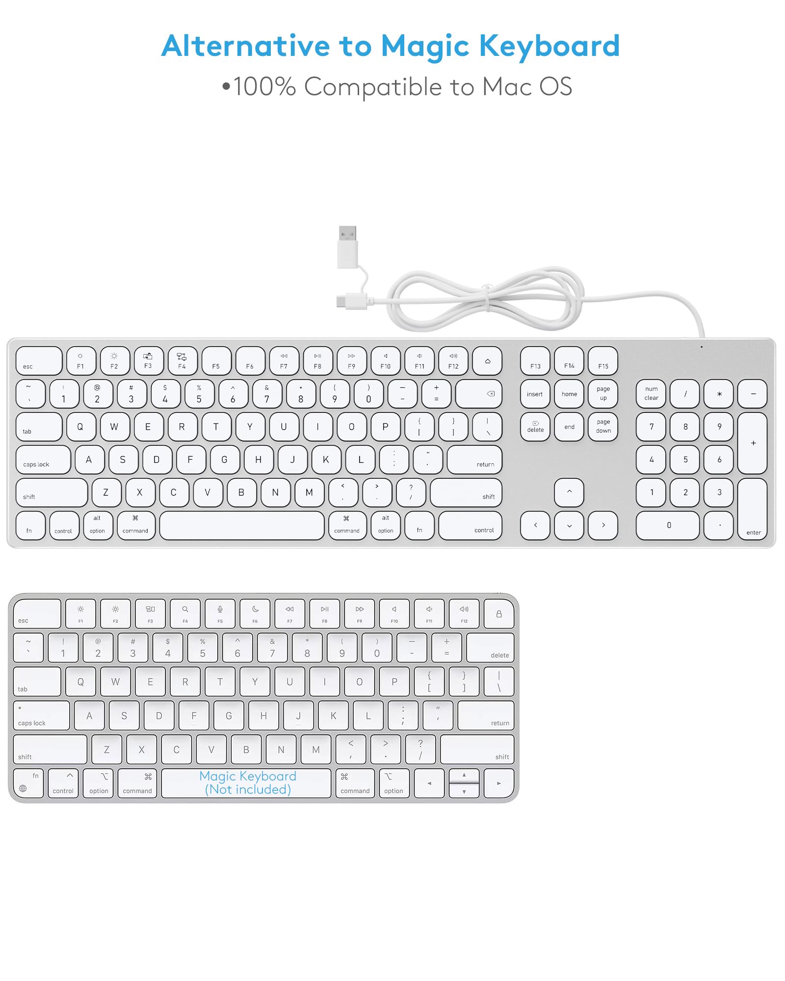 Amazon | 9H アルミニウム USB 有線キーボード テンキー付き Mac Pro