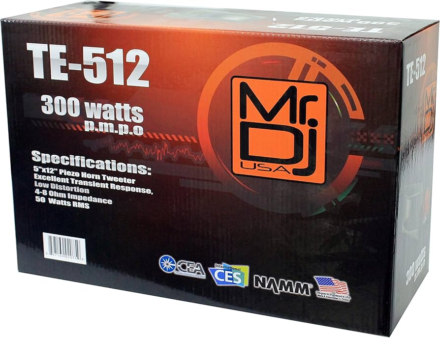 Amazon.com: Mr. Dj TE-512 5 x 12 Inches 300 Watts P.M.P.O Piezo
