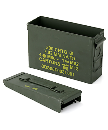 US(米軍) 現用 AMMO BOX(弾薬箱)/Cal.30(7.62mm弾用)用/マーキング付
