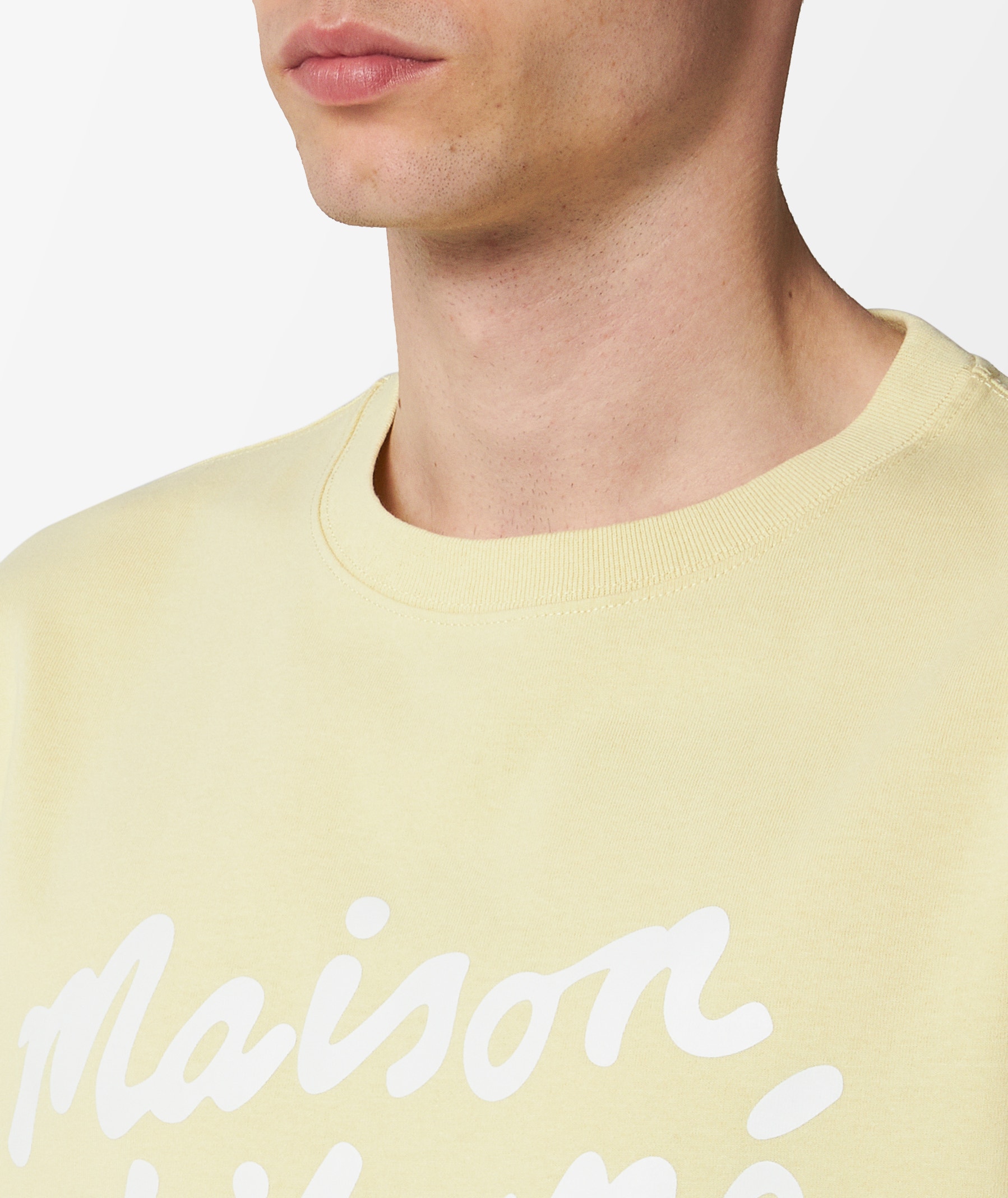 MAISON KITSUNÉ Handwriting Comfort T-Shirt in Yellow | SVD USA