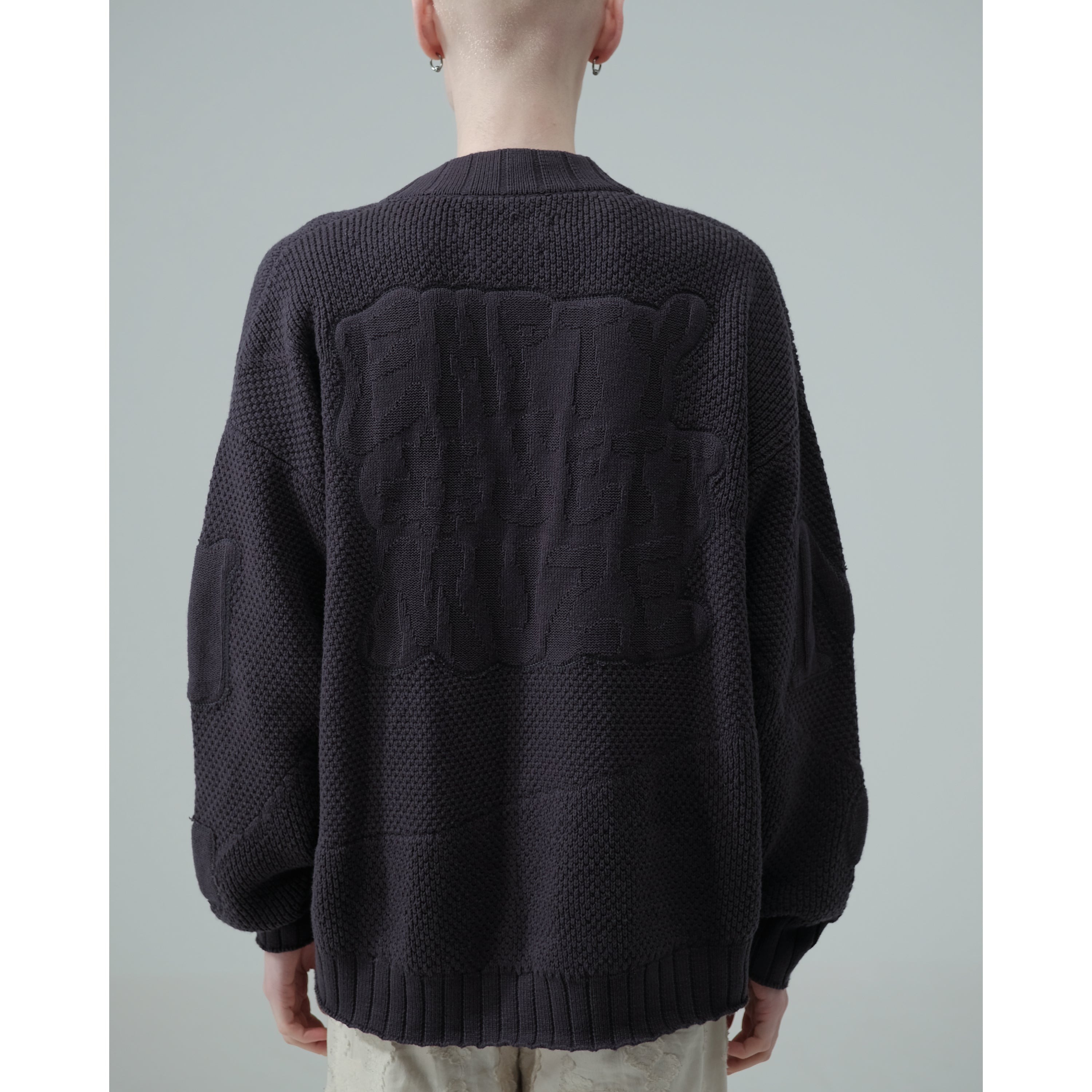 MUZE TURQUOISE LABEL× Ø【EMPTY SETT】™️ - VARSITY KNIT CARDIGAN