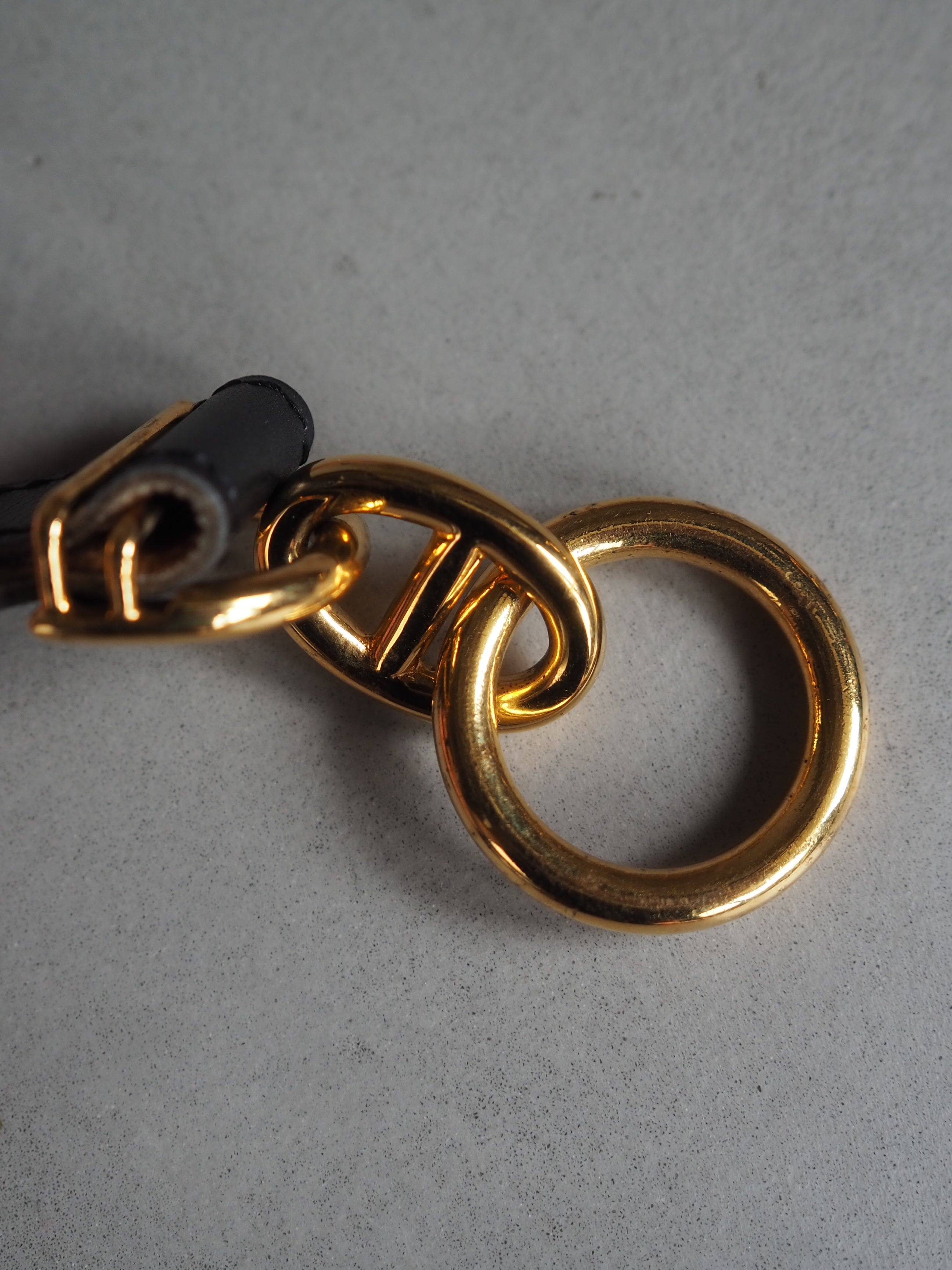 HERMES エルメス シェーヌダンクル ベルト 65 ゴールド ブラック