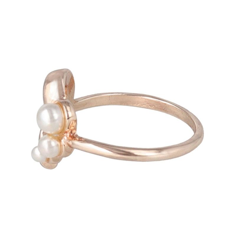 リング ニッケルフリー ロゼシルバー ハーフ パール ハート 12号 指輪