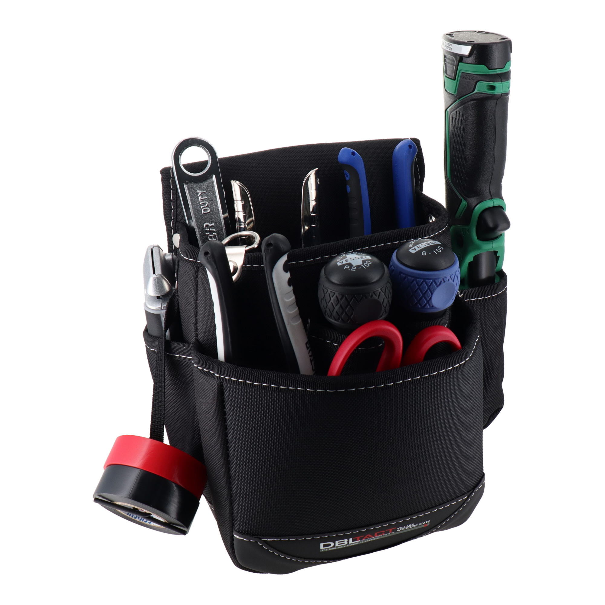 DT-28-BK 作業ベルト・収納袋 腰袋 腰袋 2段 ペン型インパクト