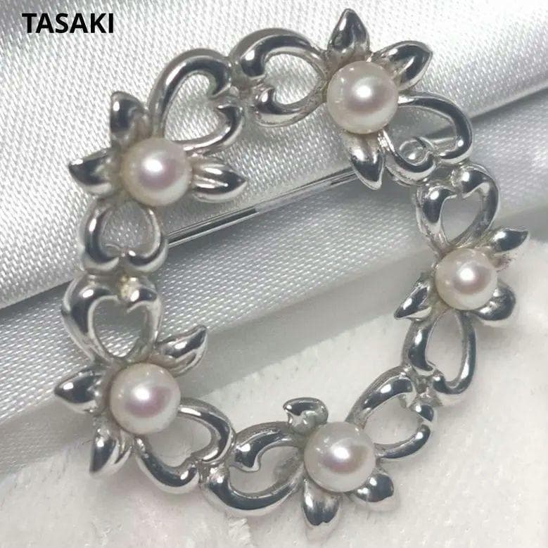 【美品 高品質◎】タサキ ブローチ パール サークル フォーマル 楽天市場】タサキ ブローチ レディース フラワーモチーフ パール