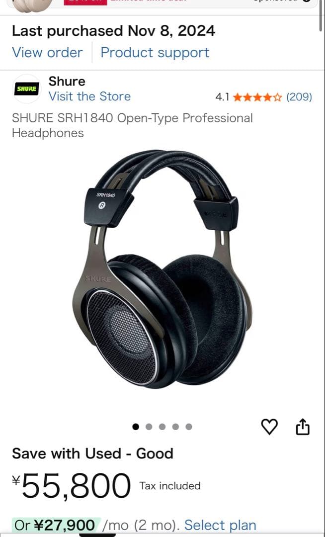 SHURE オープン型プロフェッショナル・ヘッドホン SRH1840 Amazon.com: Shure SRH1840 Professional Open Back Headphones