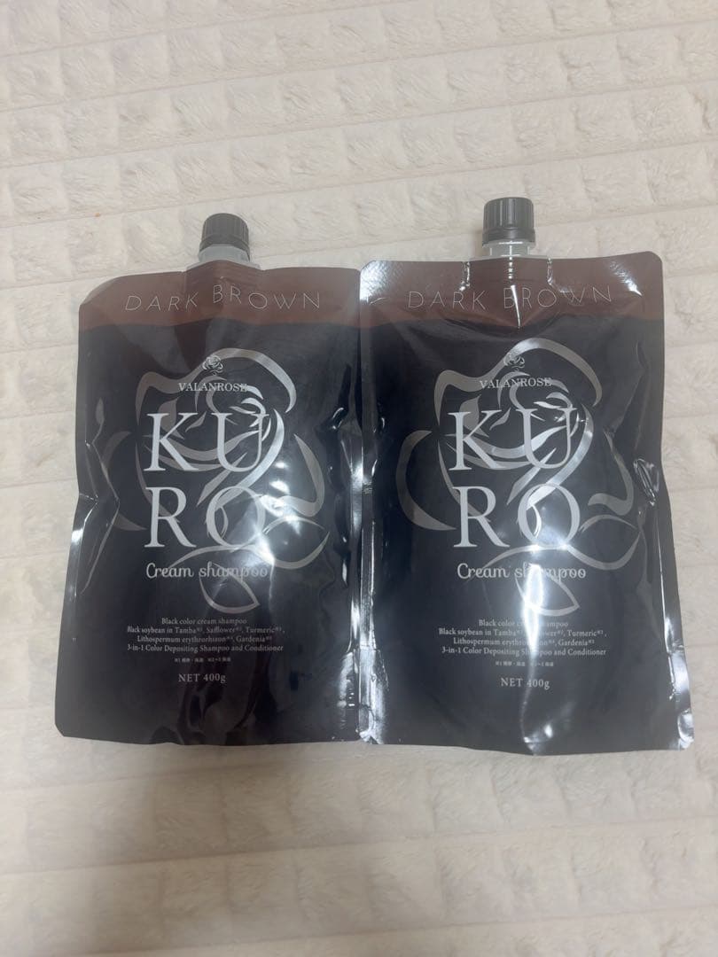 【KURO】クロクリームシャンプー ダークブラウン2個 VALANROSE（バランローズ） 白髪染めシャンプー KUROクリーム