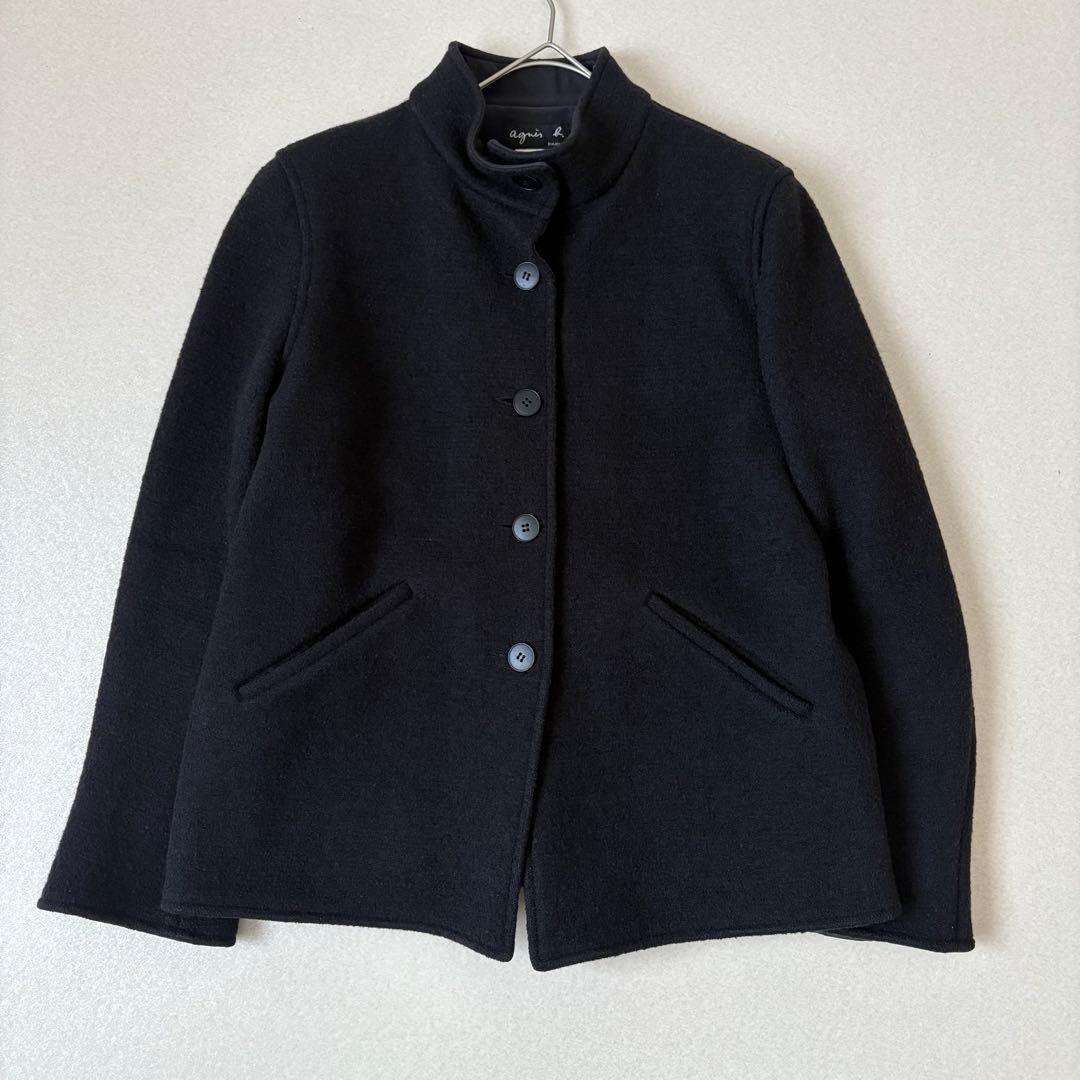 アニエスベー フランス製　ヴァージンウール　ショートコート 2 楽天市場】agnes b. アニエスベー ショートコート サイズ:38 ネイビー